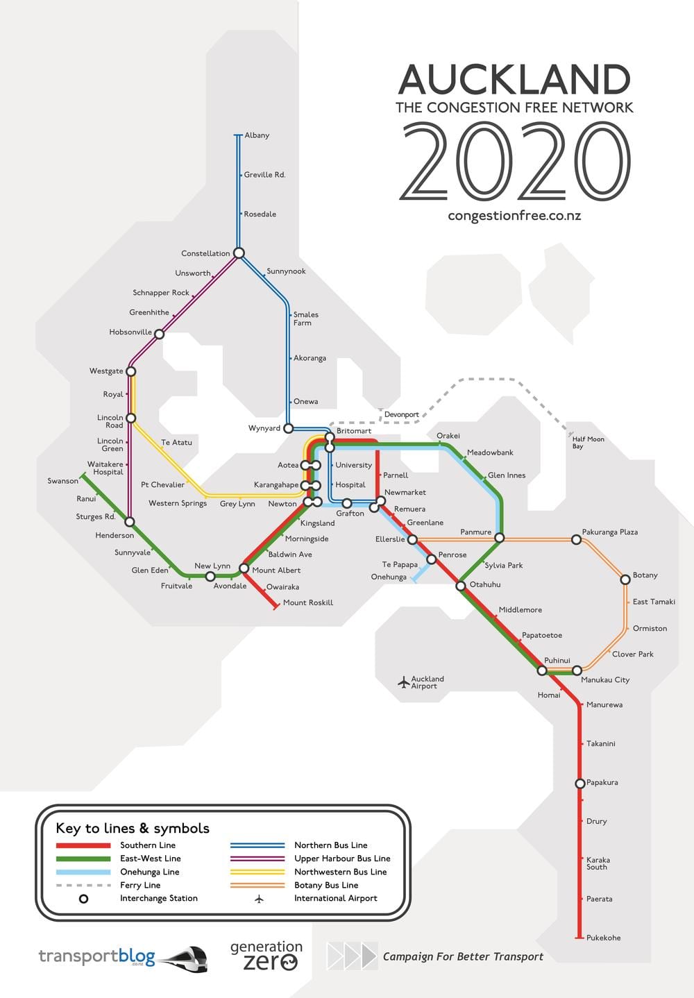 trein kaart Auckland