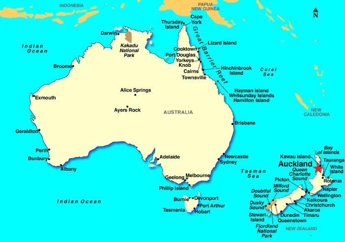 Auckland in die wêreld kaart