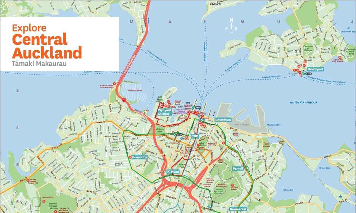 kaart van Parnell Auckland